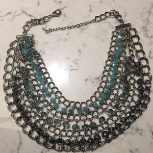 Layered Blue Stone Statement Necklace